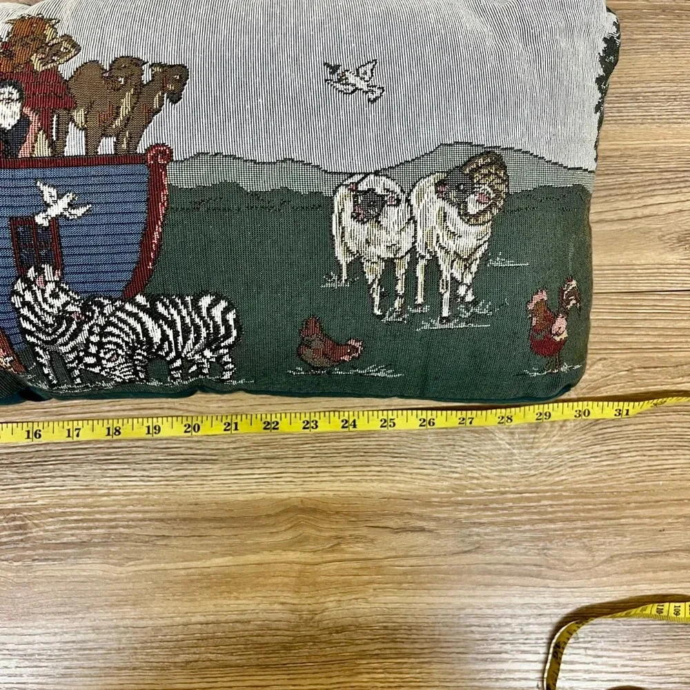 Vintage Noah's Ark Tapestry Bolster Body Pillow 30